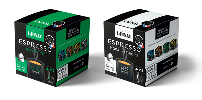 Packs moka et ristretto capsules Docle Gusto® Café Launay