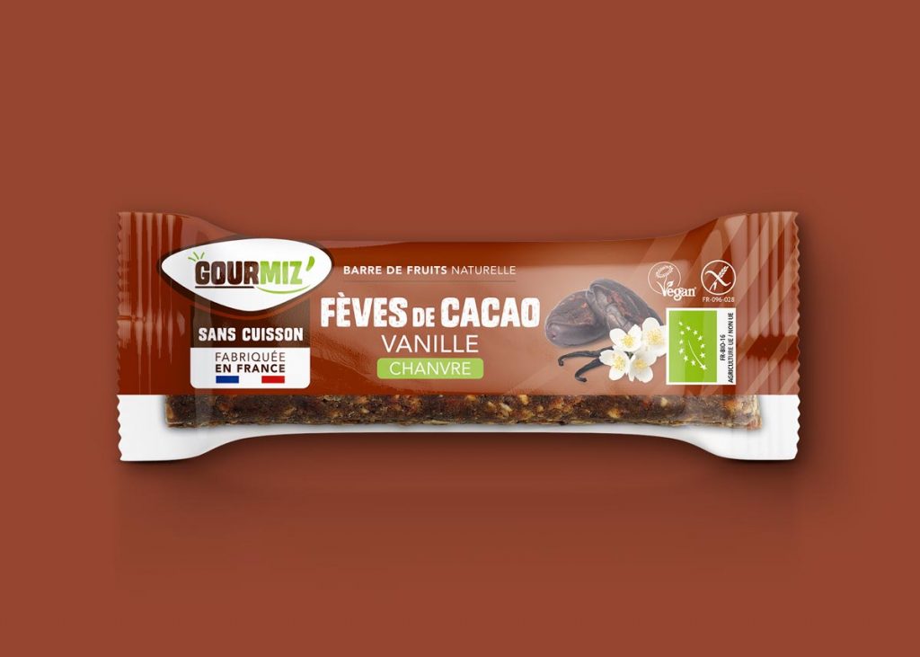 Barre Gourmiz' fève de cacao-chanvre