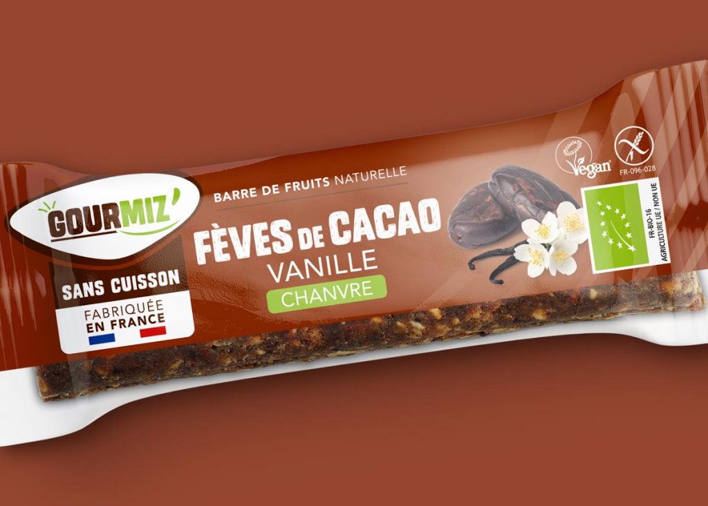 Barre Gourmiz' fève de cacao-chanvre zoom